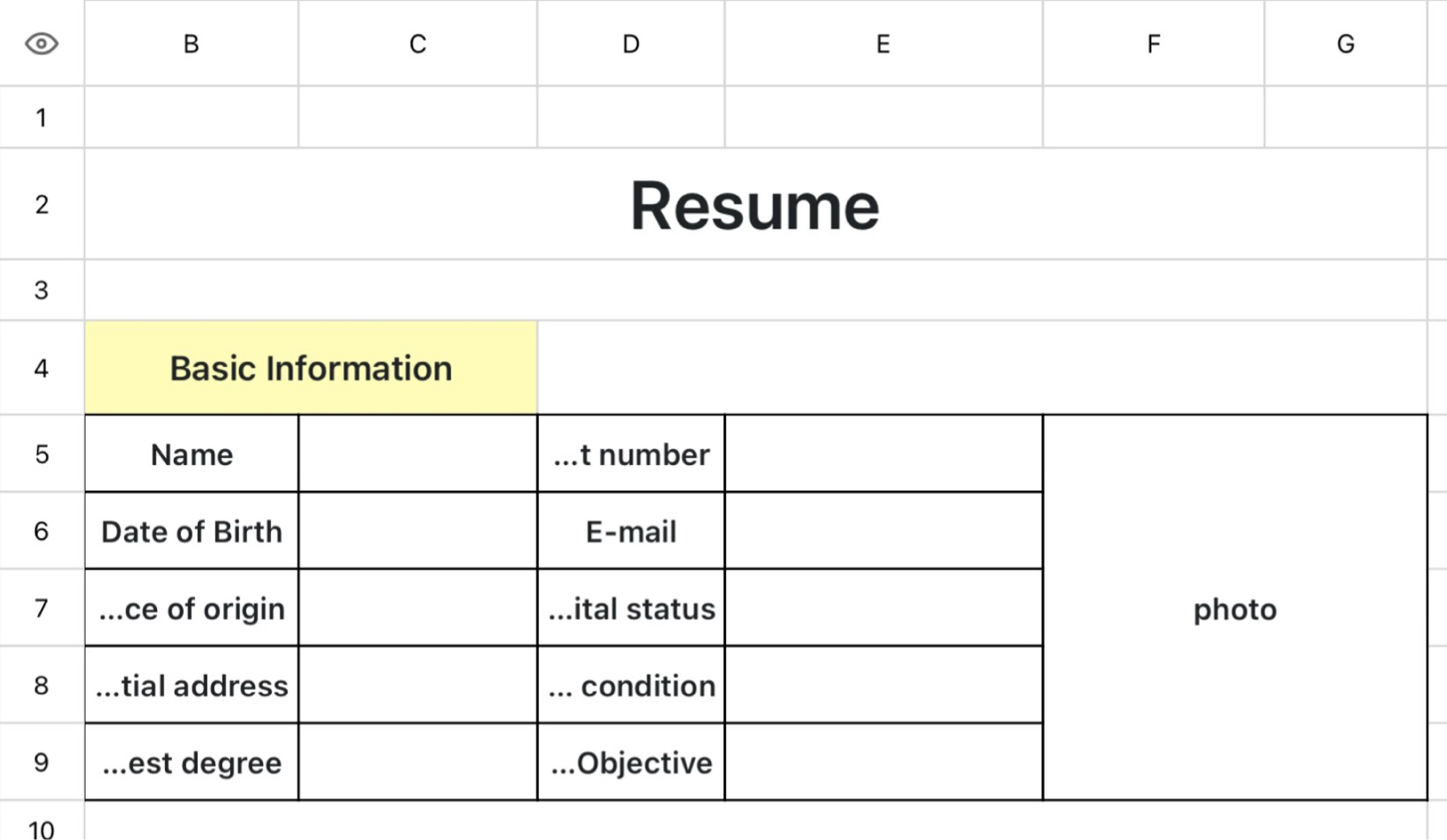 Simplified and Universal Personal Resume